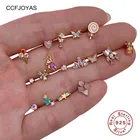 Серьги-гвоздики из серебра 100% пробы, с цирконом