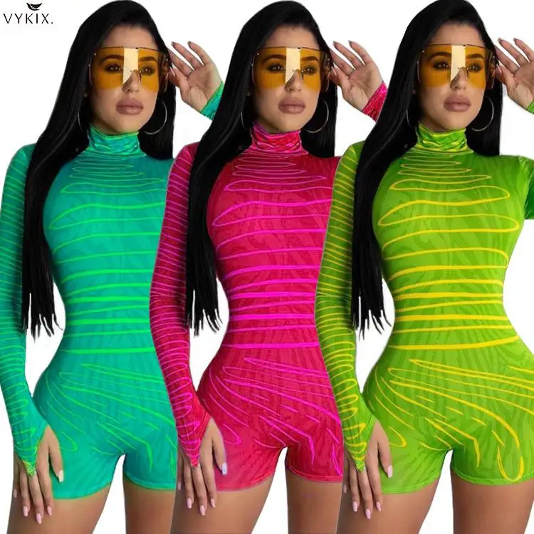 

2020 Women Stand Neck Long Sleeve Bodycon Bodysuits Sport Casual Skinny One Piece Rompers Overalls Moto Biker Clubwear Playsuits