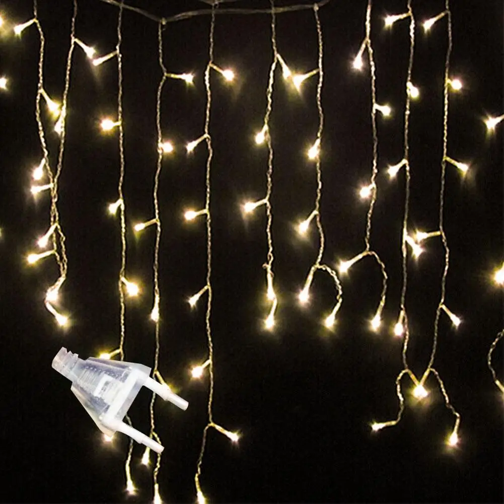 

4x0.6M Icicle LED Curtain String Lights Waterproof Decorative 8 Modes For Party Home Bedroom Christmas Decoration IP44