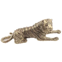 3d mini tiger casting animal figurine retro style metal sculpture home office room desktop decoration collect ornaments gift