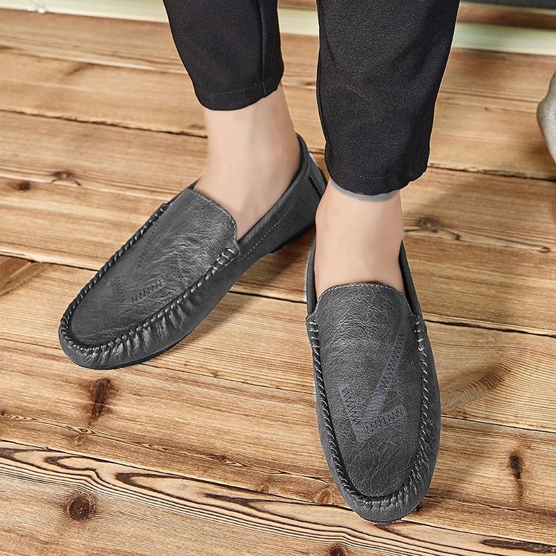 

New High Quality Genuine Leather Shoes Men Flats Fashion Men's Casual Shoes Brand Man Soft Comfortable Lace up Black *2108