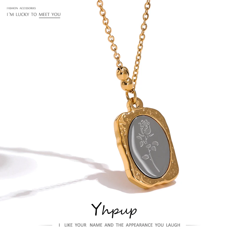 Женское Ожерелье с квадратным кулоном из нержавеющей стали |