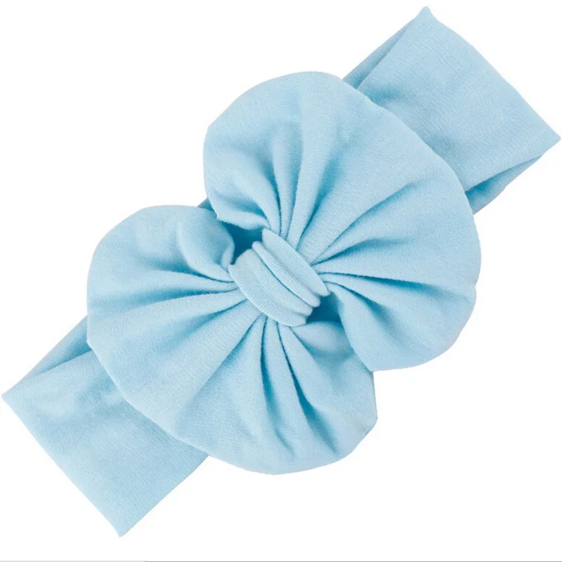 Cinta para el pelo de algod&oacute;n con lazo para beb&eacute; para ni&ntilde;as, diadema el&aacute;stica con lazo, cinta para la cabeza, 9 colores-5