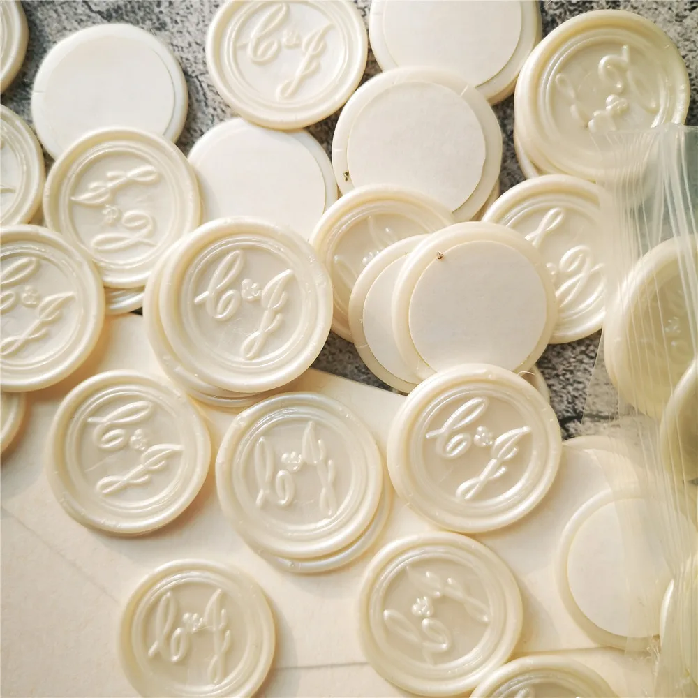 Индивидуальная монограмма с 2 инициалами пригласительные наклейки восковым