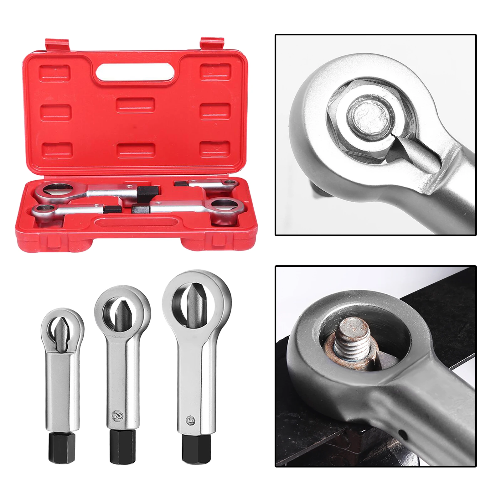 

Portable Carbon Steel Nuts Splitter Broken Damaged Corroded Nut Breaker Manual Remover Extractor Tool