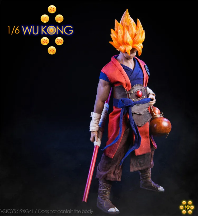 Коллекционная 19XG41 1/6 японский аниме Dragon Ball WU KONG Head& Clothes аксессуар прямой/Strabismus Eyes версия для фанатов