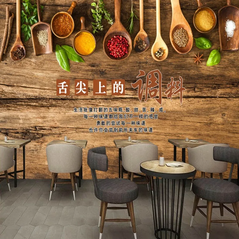 

Dropship Custom Mural 3D Stereo Barbecue Hot Pot Restaurant Custom Mural Kitchen Wallpaper Home Decoration