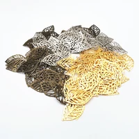 sixty towfish 50 pcs 1934mm filigree flower metal leaf charms for embellishment scrapbook diy jewelry wraps ear accessories