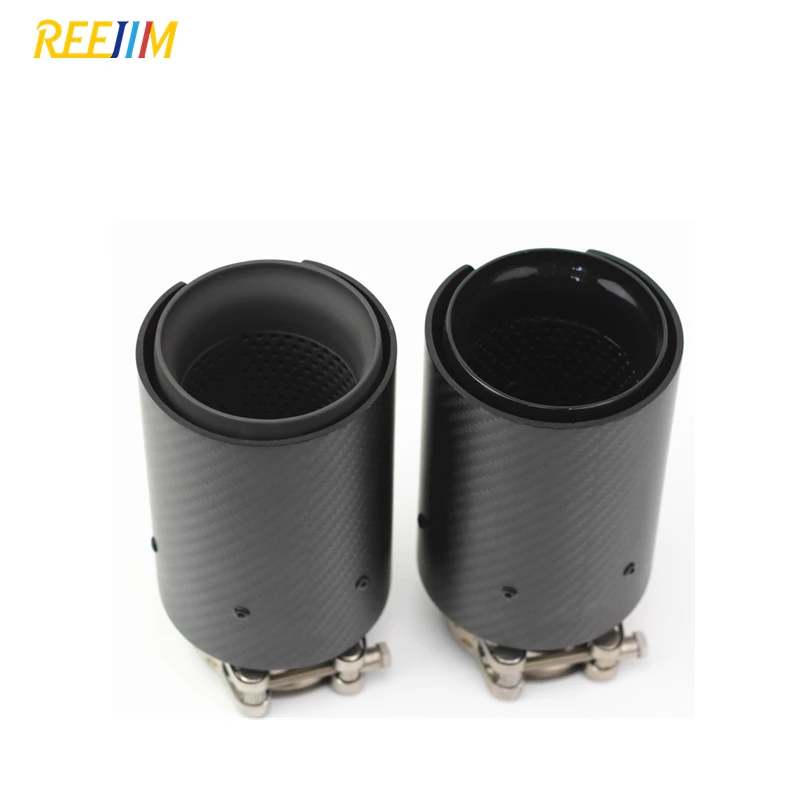 1 шт. черный наконечник на выхлопную трубу из углеродного волокна для стайлинга