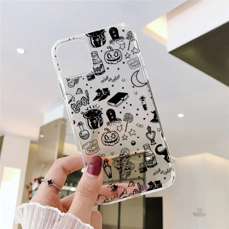 

Mysterious witch Pharmacy supplies Phone Case Transparent for iPhone 6 7 8 11 12 s mini pro X XS XR MAX Plus SE cover funda