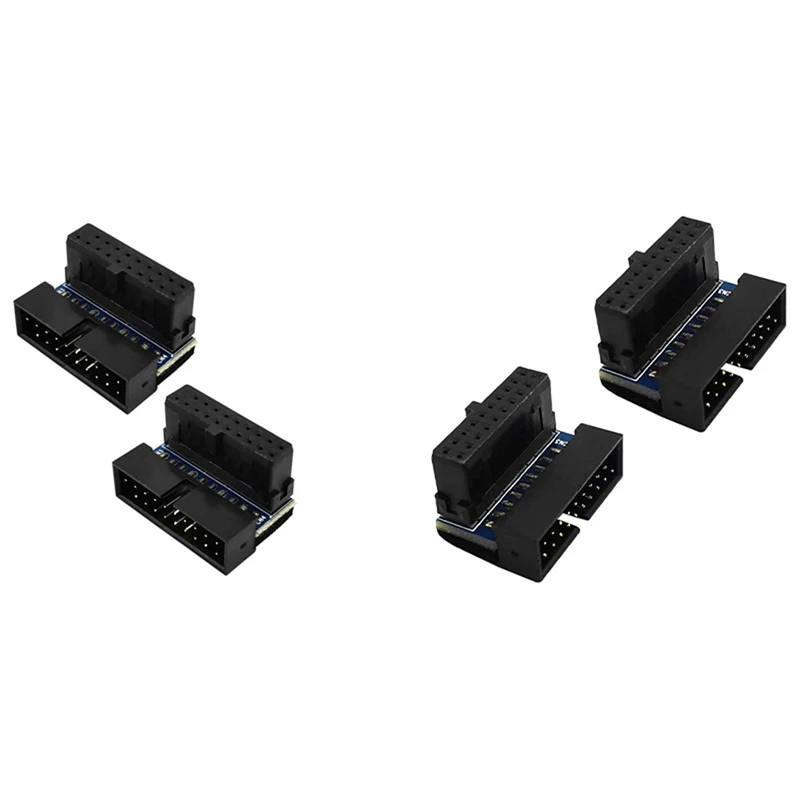 

4 Pcs USB 3.0 20 Pin Male to Female L Turn 90 Degree Right Angle Power Adapter Board (Down Angled & Up Angled)