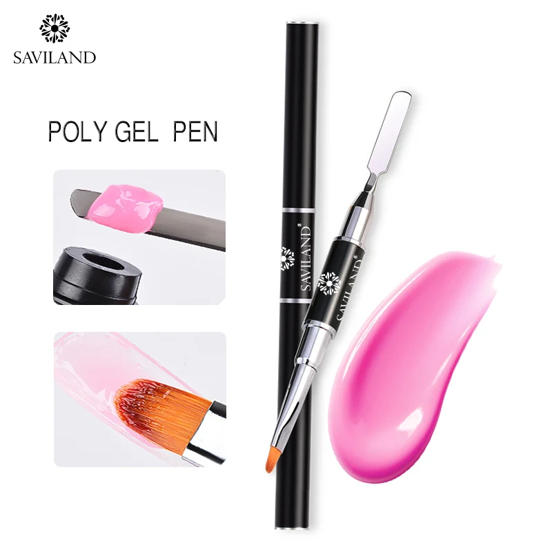 SAVILAND двойная головка Гелевая Кисть ручка акриловый дизайн ногтей щетки для