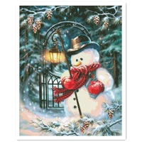 magic christmas snowman cross stitch kits winter snow 18ct 14ct 11ct cloth cotton thread embroidery needlework wall decor