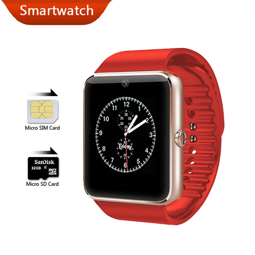 Smart Watch GT08 Clock Sync Notifier Support Sim TF Card Bluetooth Connectivity Android Phone Smartwatch Alloy | Электроника