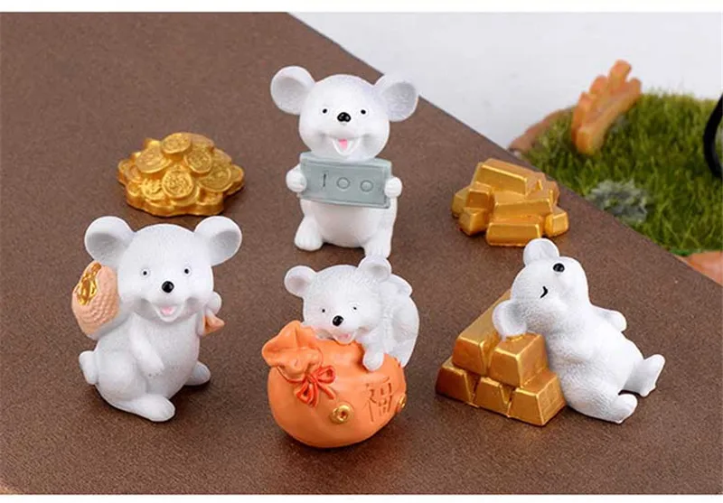 1 шт. микро Ландшафтные украшения Прямая поставка смола золото модель животного