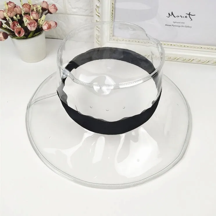 Панама с мягкими полями женская однотонная белая защитой от воды из ПВХ для