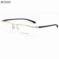 titanium brand new tr90 flexible men women half rimless eyeglass frames glasses optical rx able spectacles