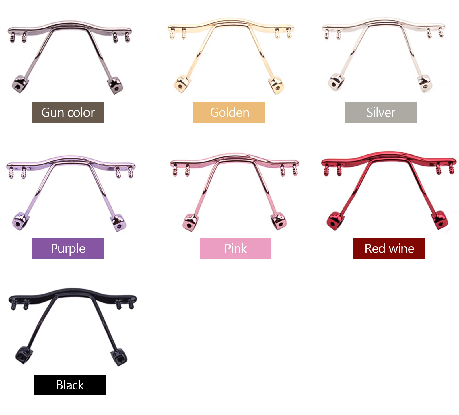

Double Hole Screwless Eyeglasses Bridge Glasses Nose Pad Arm Stainless Steel Rimless Optical Frame Bridge Repair Bracket Holder