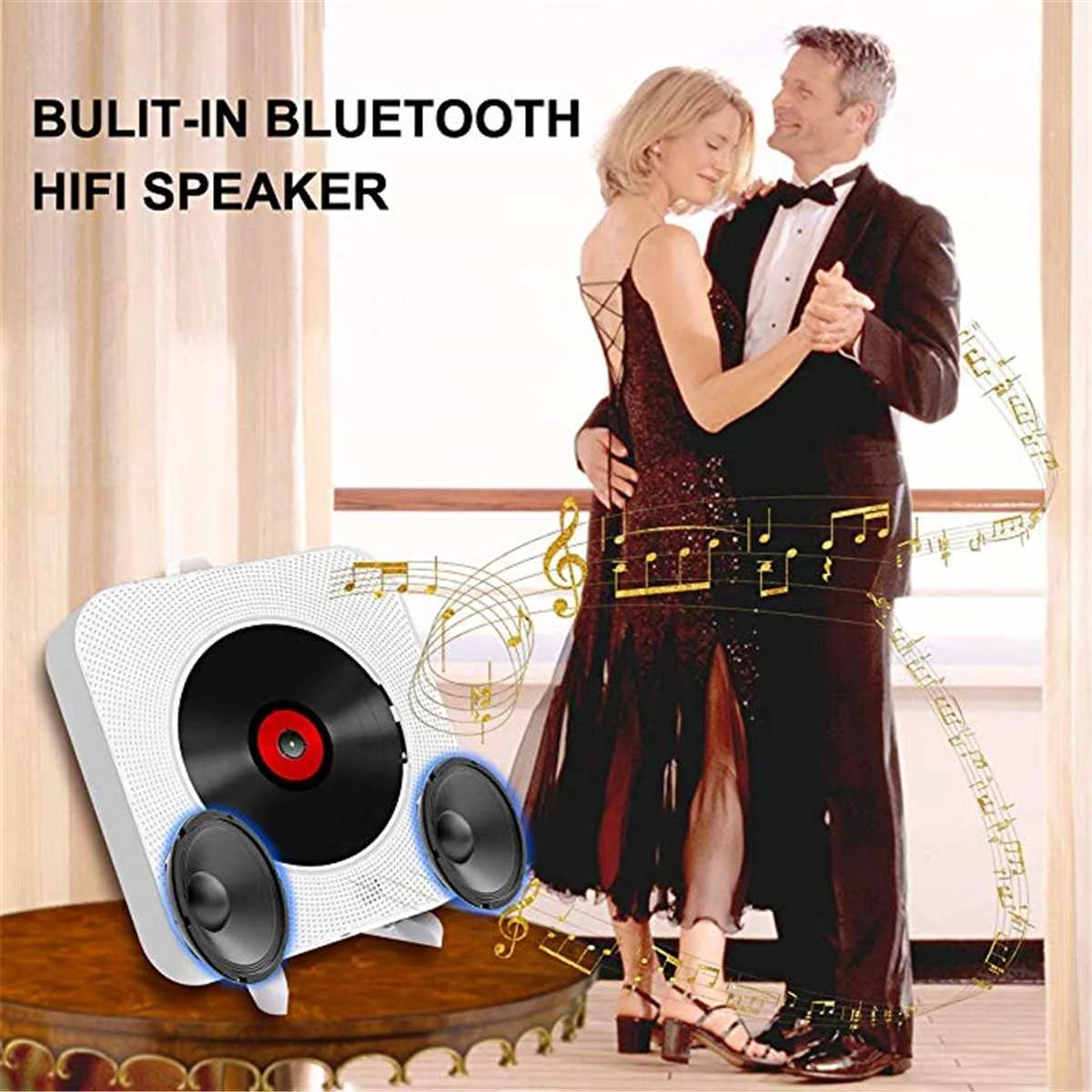 CD-плеер настенный bluetooth портативный домашний аудио бокс с пультом дистанционного управления fm-радио встроенный HiFi колонки MP3 100-240 В