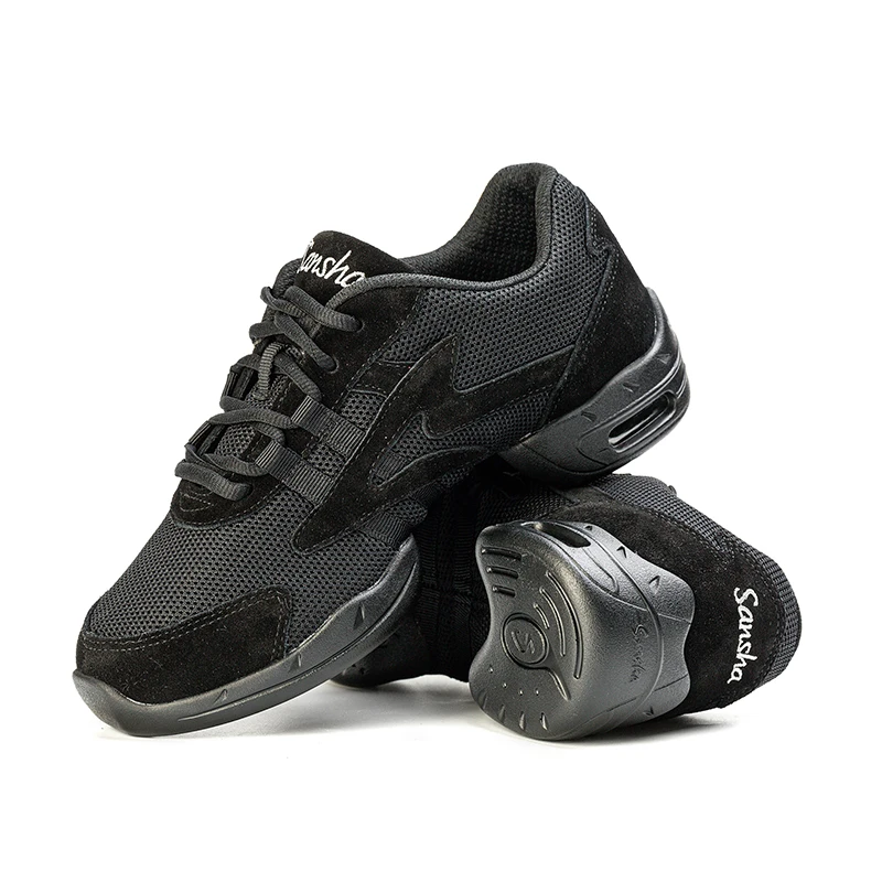 Кроссовки Sansha из ПУ кожи унисекс для танцев на толстой подошве с воздушной