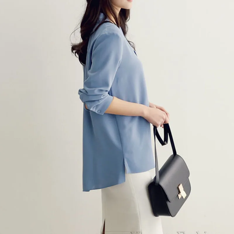 Новинка Весна 2021 модная женская одежда блузки с длинным рукавом рубашка бантом