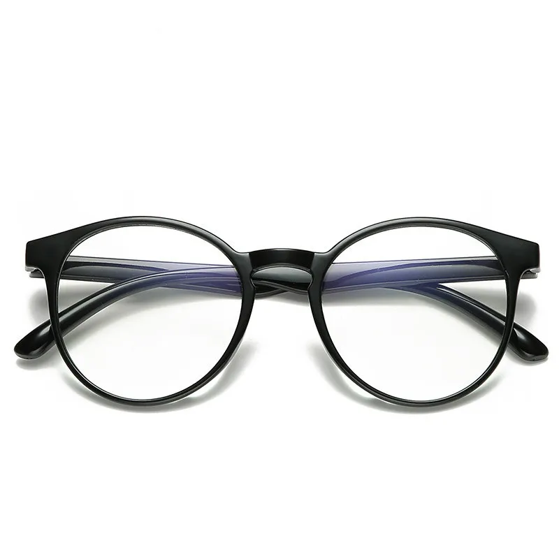 Классические круглые очки черная оправа женские прозрачные линзы для