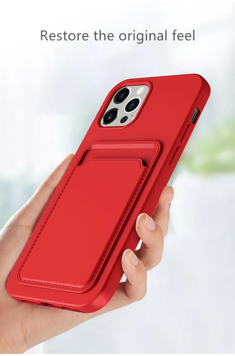 

Fashion Liquid Card package TPU Phone Case For Iphone 12 11 Pro Xs Max X XR 6 6s 7 8 Plus SE2 Luxury Solid Color Phone Case