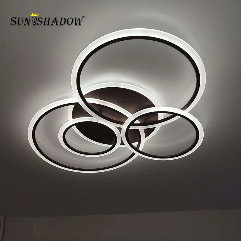 

Modern Led Ceiling Light Warehouse Circle Ceiling Lamp For Home Living room Bedroom Dining room Black Coffee Led Light Luminaire
