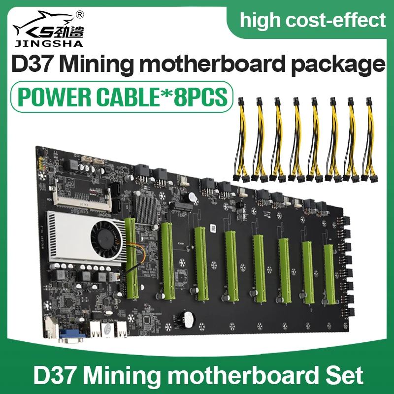 

Mining Motherboard 8 GPU D37 Ethereum Bitcoin Crypto Mining Low Power Support DDR3 1333/1600 /1066/1037 Motherboard For Mining