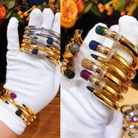 godki trendy pencil designs bangle cuff for women wedding full cubic zircon crystal cz dubai silver color party bracelet 2020