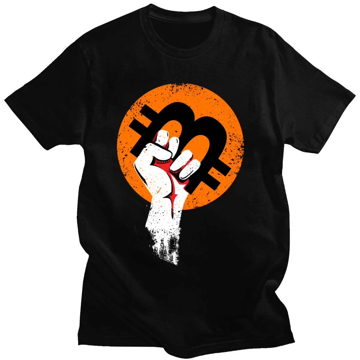 Футболки мужские и женские с принтом биткоина хлопковые топы коротким рукавом в