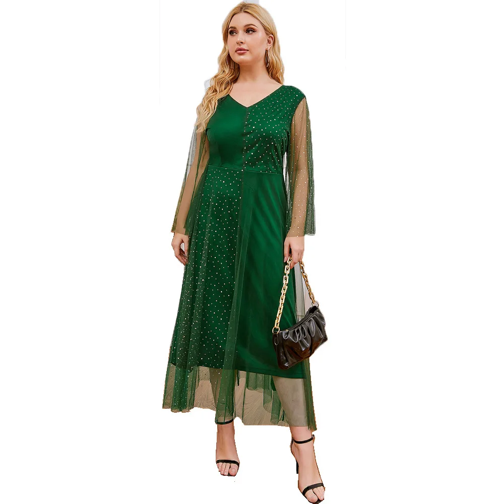 

2021 New women's Middle East large-size dress European and American lace dress wedding dress