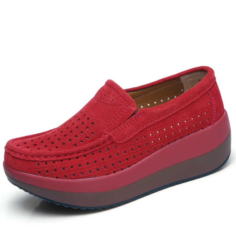 

Женская обувь из натуральной кожи, без застежек, с вырезами, Осень-зима