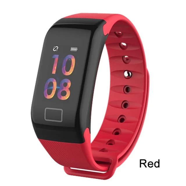 Red F1 Plus смарт-браслет Bluetooth спортивный водонепроницаемый цветной экран пульсометр кровяное давление монитор сердечного ритма Смарт-браслет - Цвет: Red