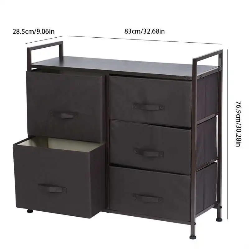 

5 Drawers Entryway Storage Organizer Storage Rack Cabinet Shelf for Bedroom Entryway Hallway Dark Brown