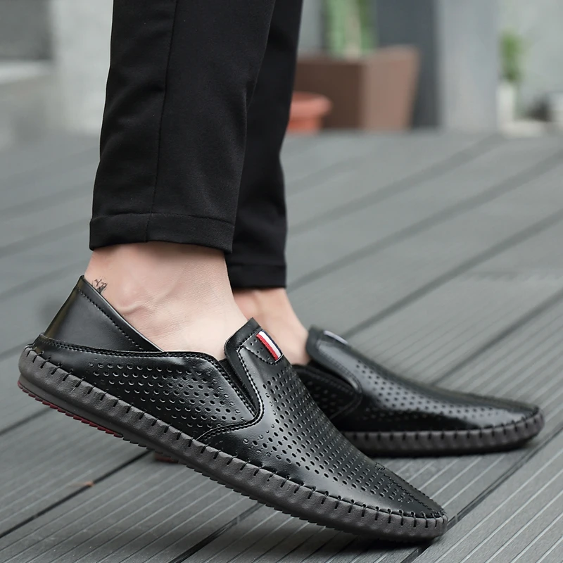 

Valstone Quality Men's Summer Casual Leather shoes Male Mocassins Microfiber loafers Slip-on soft comfortable dress shoes Blue