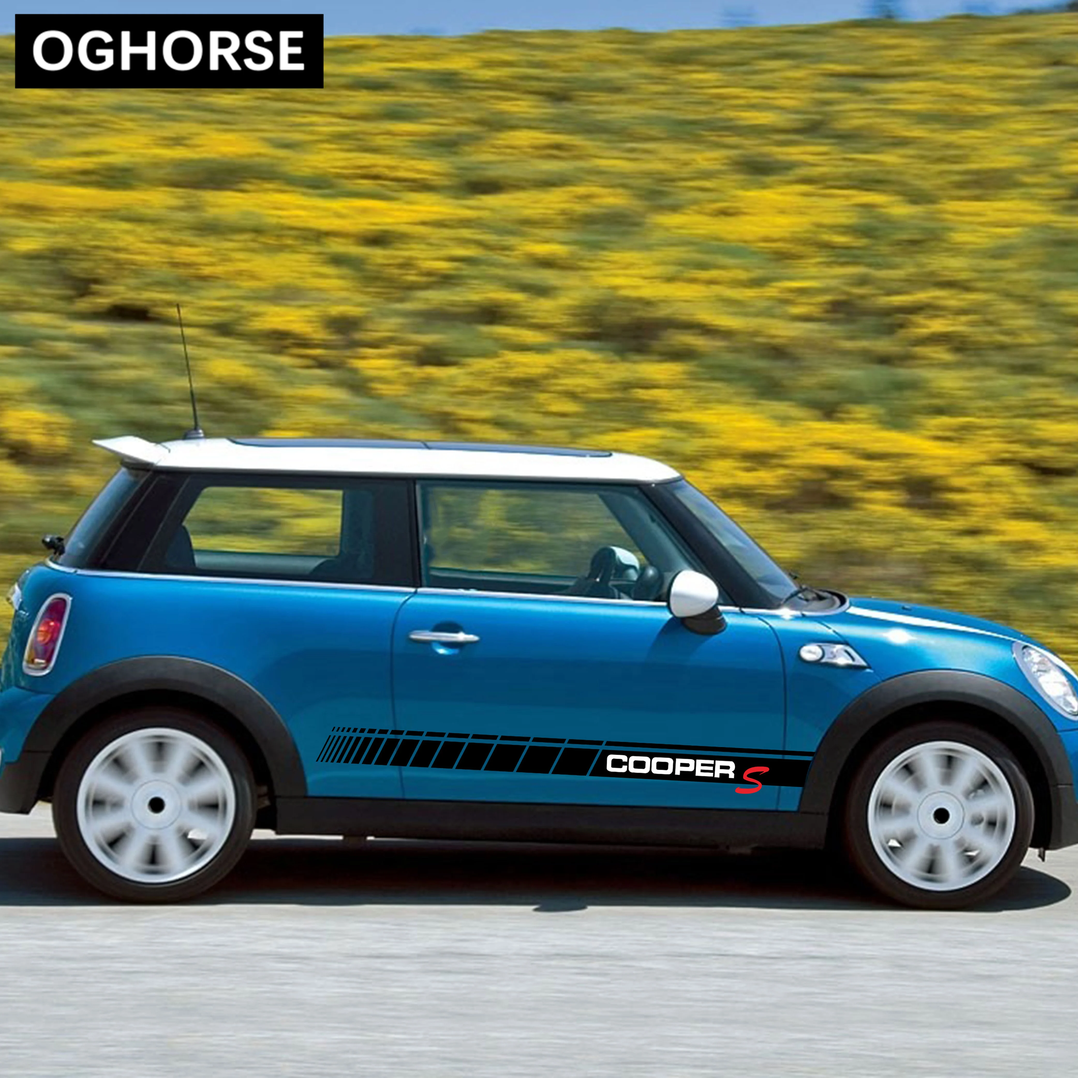 Автомобиль Стайлинг двери боковые стеллажи полосы наклейка кузова для MINI Cooper S R50