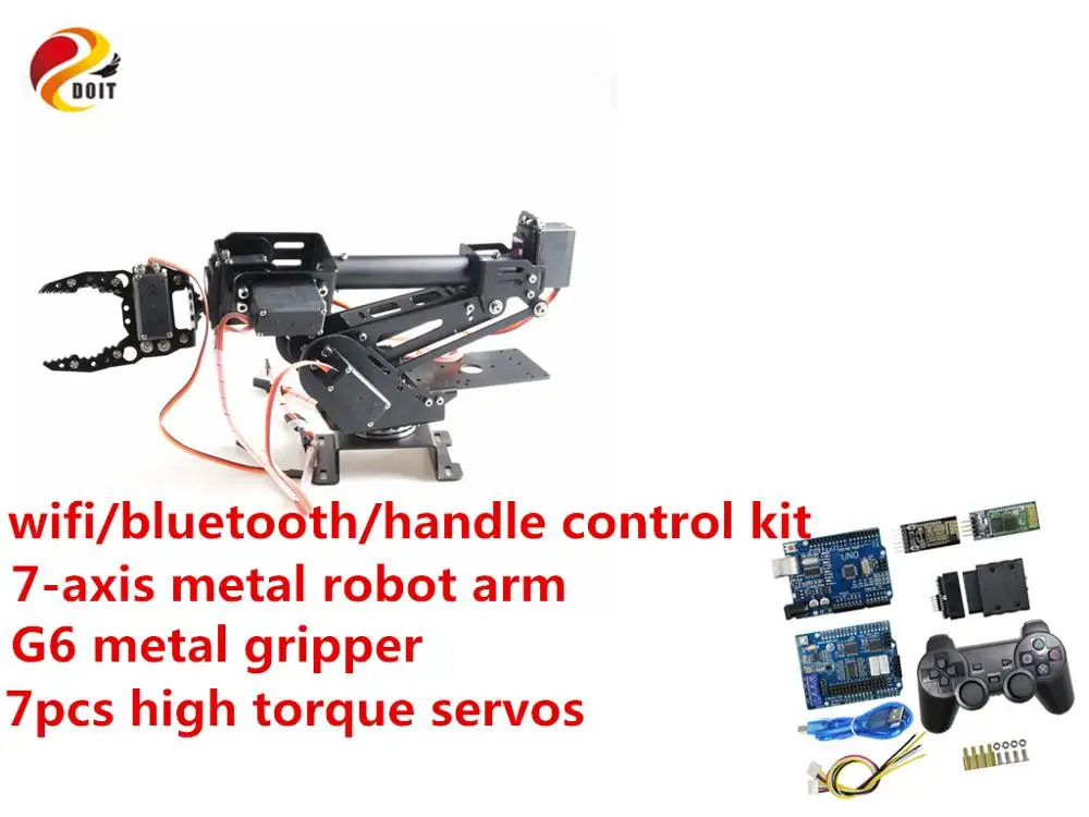 SZDOIT Wifi/Bluetooth/ручка управления полностью Металлическая 7 осевая рука робота с