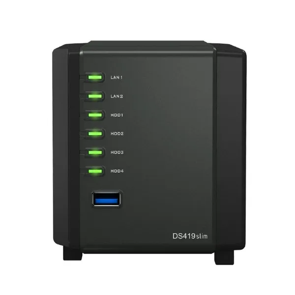 Сетевое хранилище NAS Synology DS419slim 1 33 GHz 512 MB RAM LAN Black|Внешние жесткие диски| |