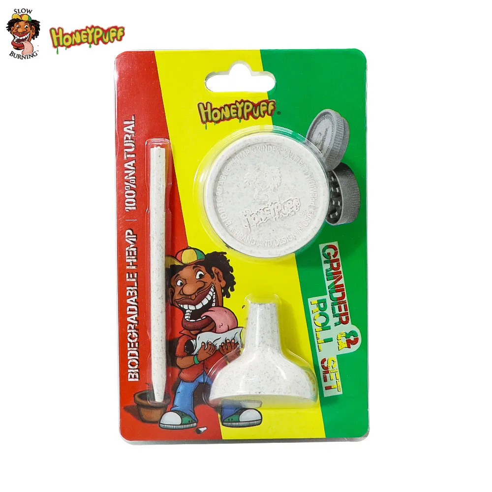 HONEYPUFF Smoke Kit Eco Biodegradable Grinder + Rolling Cone Small Funnel King Size Papers Tools | Дом и сад