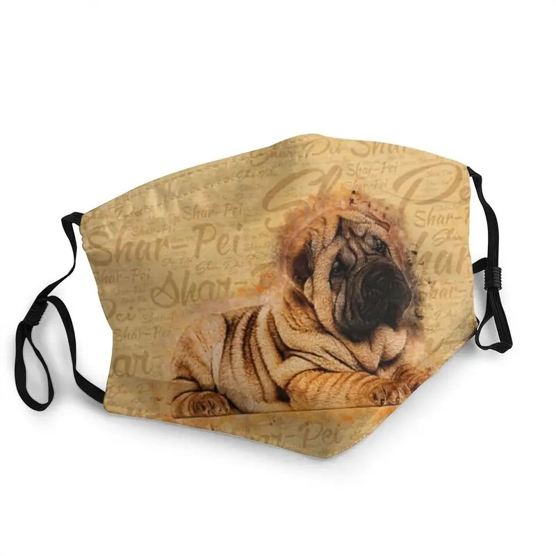 

Shar-Pei Puppy Mask Men Anti Haze Dust Mask Protection Cover Respirator Non-Disposable Mouth Muffle