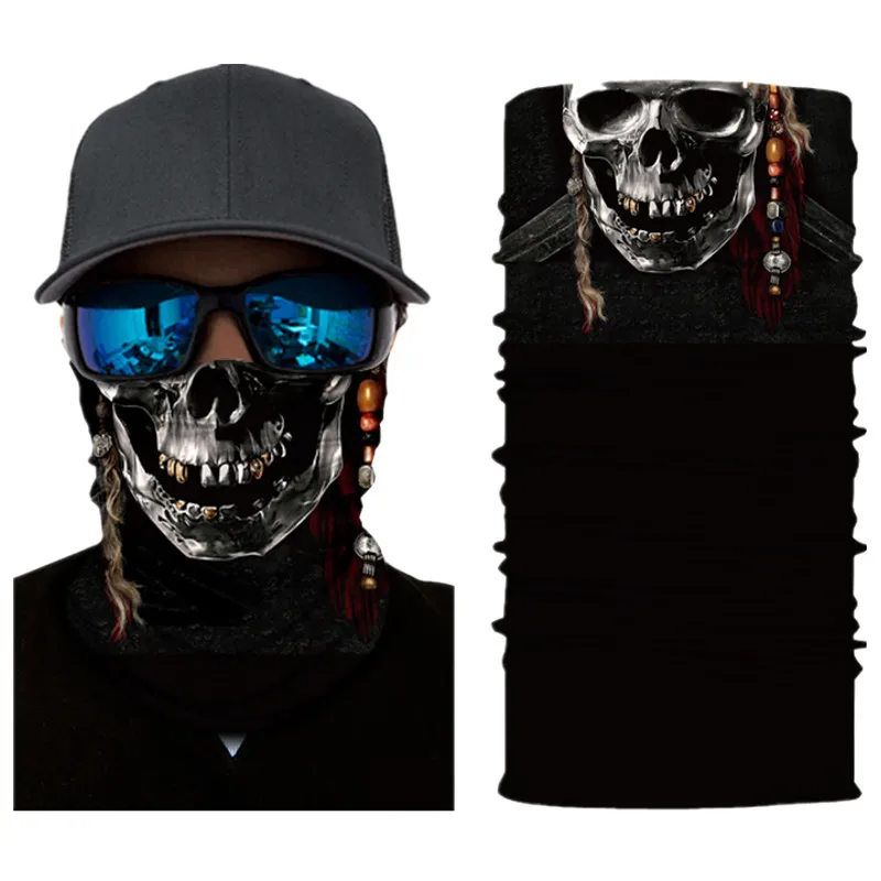 

Adult Skull Magic Ring Neck Scarf Headband Multifunctional Bandana Face Seamless Tubular Tube Unisex Cycling Face Hiking Mask