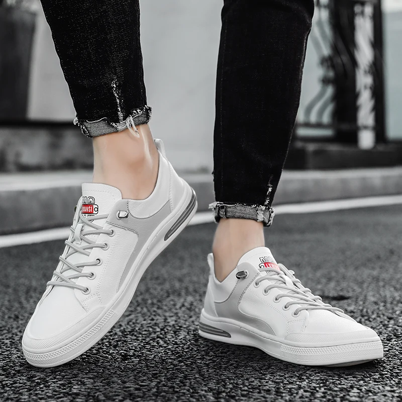 

New Arrival Men Youth Casual Footwear Lace Up Man Leather Shoes Comfortable Walking Shoes For Mens Anti Slip Casual Adult Shoes