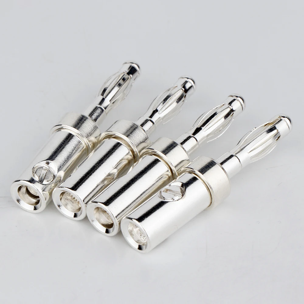 4 шт. без логотипа аудио высококачественный посеребренный штекер типа банан