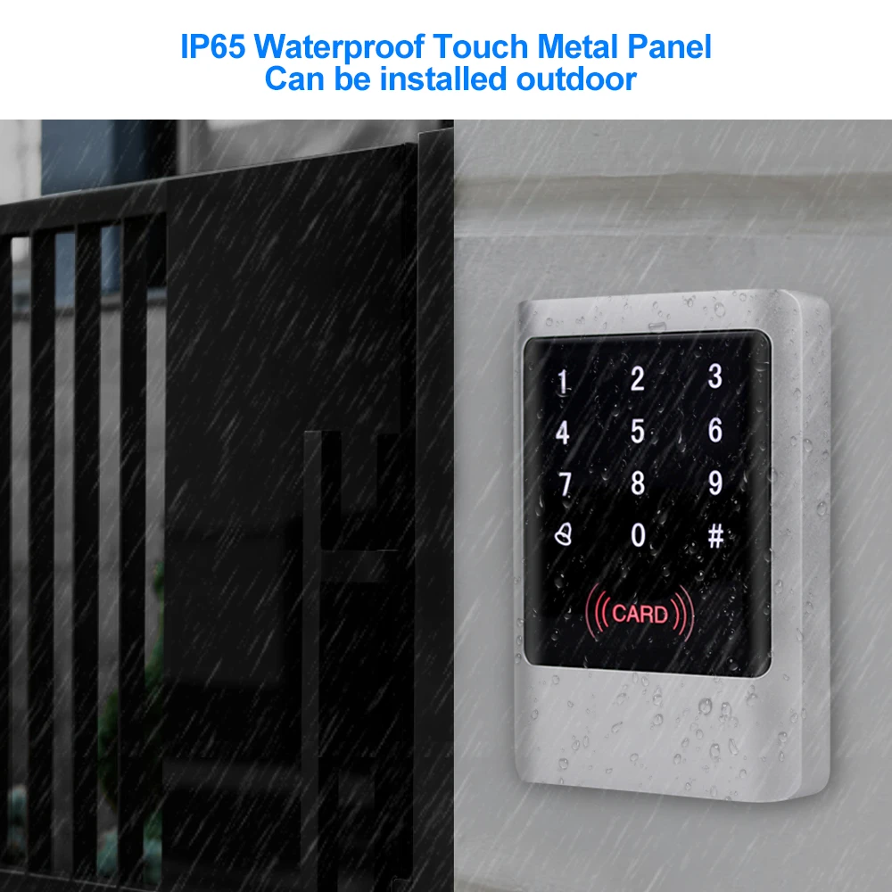 ip65 waterproof rfid keypad access control panel touch metal board 125khz13 56mhz smart reader for door access control system free global shipping