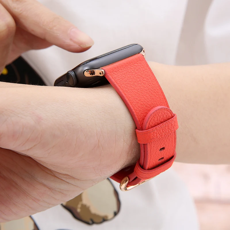 Кожаный ремешок для Apple watch band 42 мм 38 iwatch 4 3 44 40 correa браслет серии 2 1 Аксессуары |