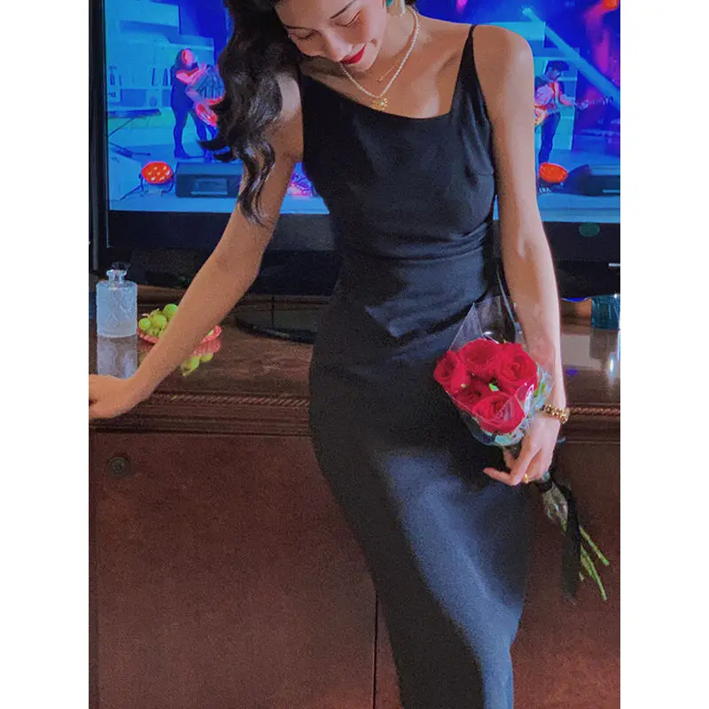 

Retro Hong Kong Style Red suspender dress for women