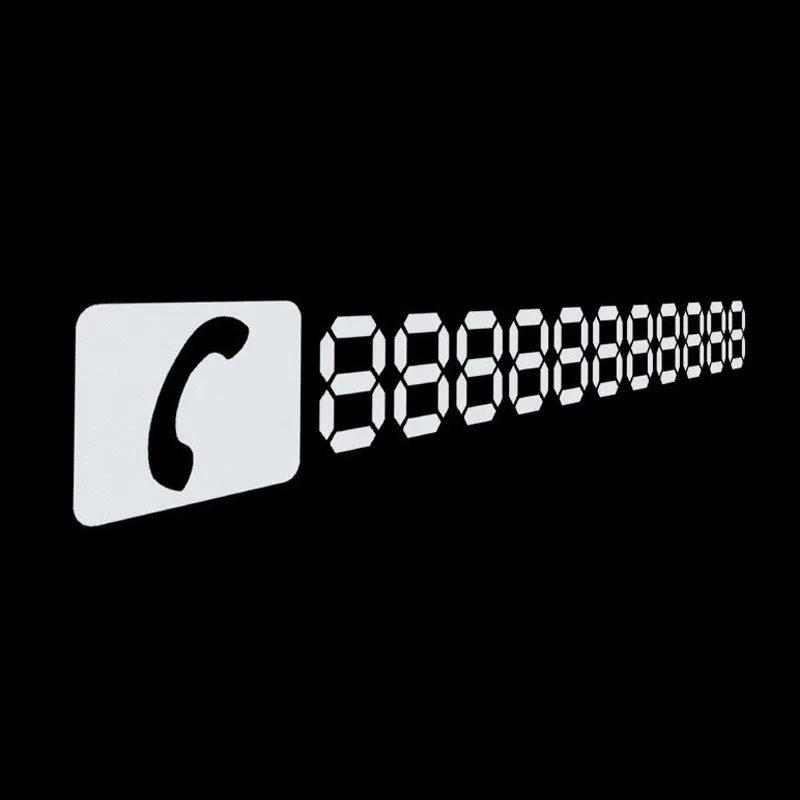 

29x4CM Reflective Temporary Parking Card Car Sticker Move The Car Parked Car Supplies Number Card Stickers