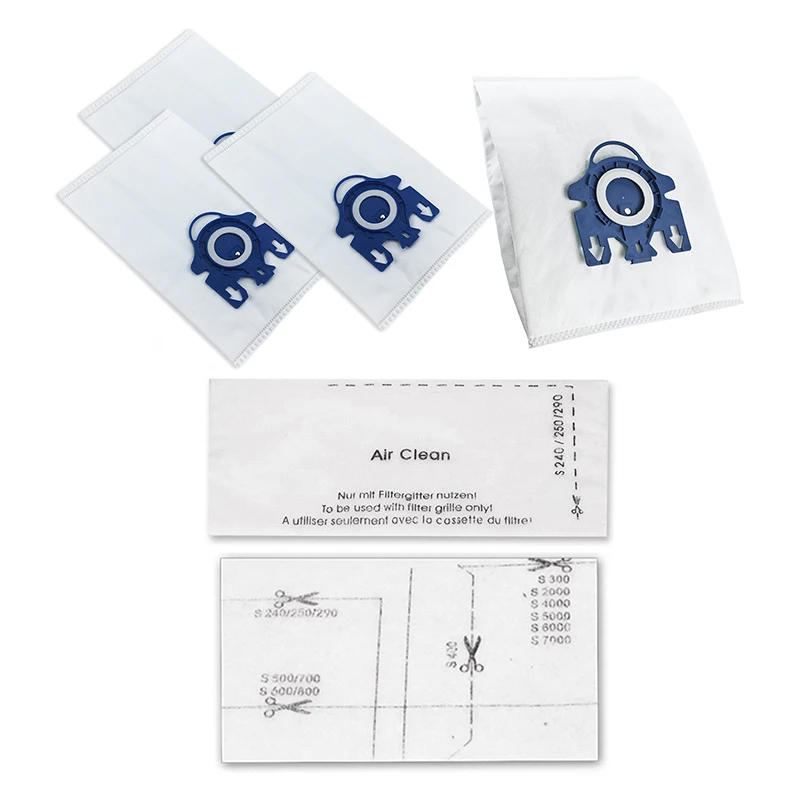 4pcs Vacuum Dust Bag + 2 Filter Sheet For Miele S2 S5 S8 Classic C1 C2 C3 Cleaner Parts household cleaning | Дом и сад
