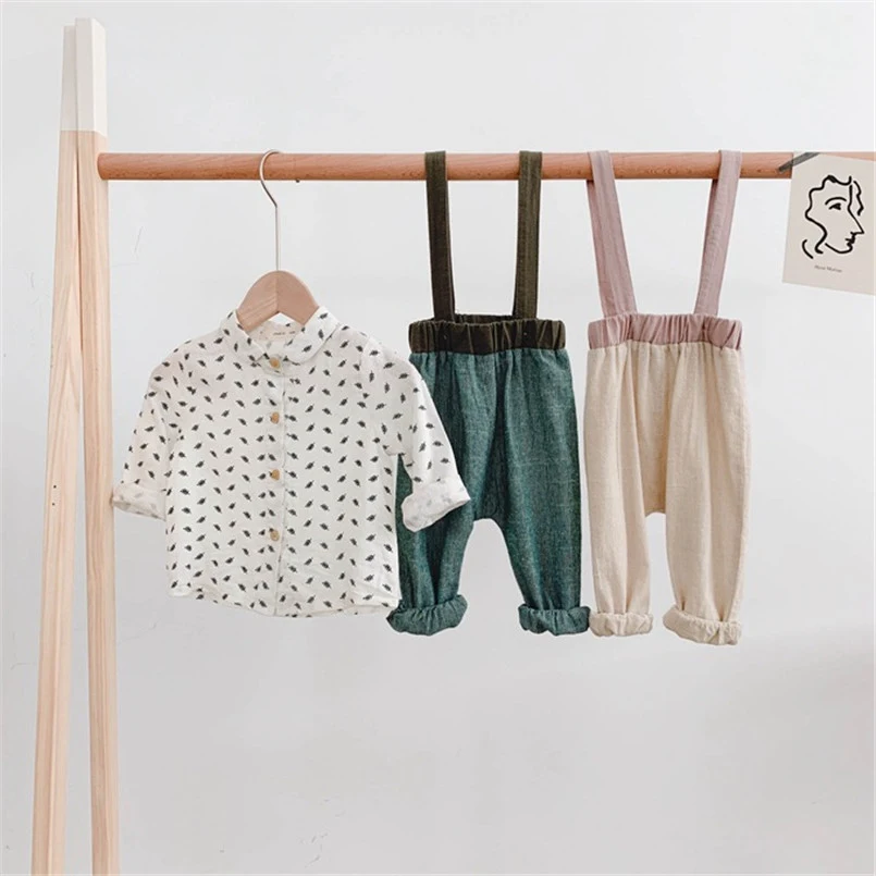 Цветочные Длинные рукава Детская блуза + вельвет чулок Штаны комплект одежды для